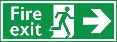 White Night Glow Fire Exit Sign Board Emergency Sign For Hospital